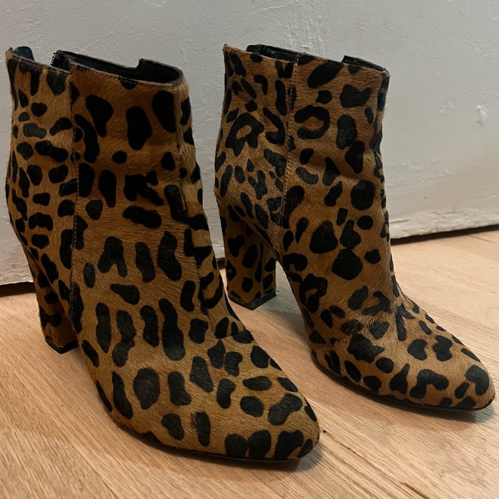 Raye Leopard Print Healed Boots Booties Revolve